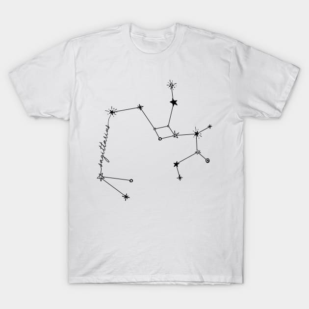 Sagittarius Zodiac Drawing Constellation Sticker T-Shirt by aterkaderk